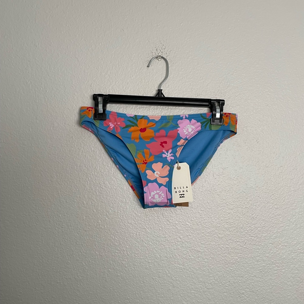 🆕NWT billabong blue and pink floral SUMMER FIELD LOWRIDER cheeky bikini bottoms